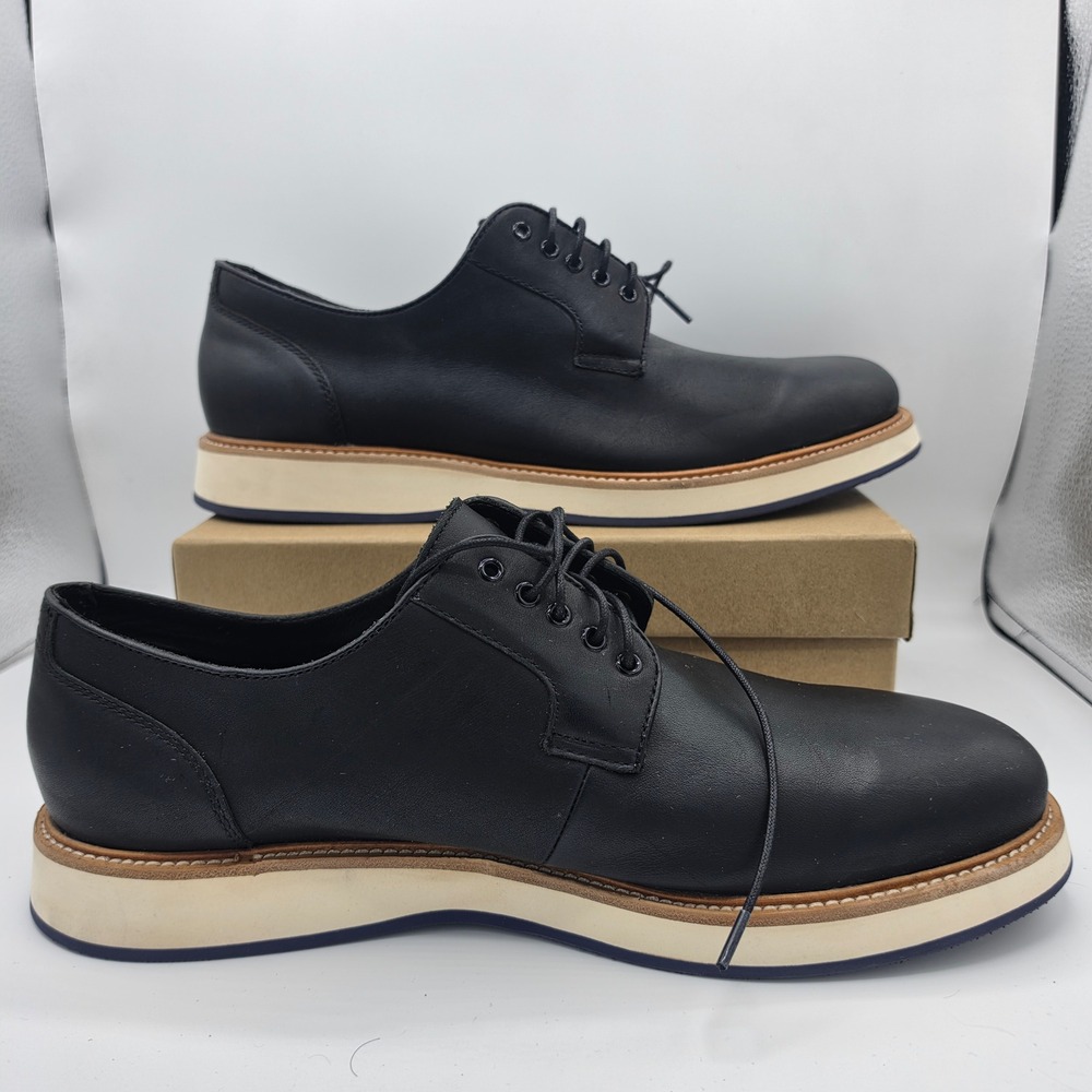 Aldo Shoes Mens 13 Black Leather Hybrid Derby Oxford Dress Comfort Wedge Sole